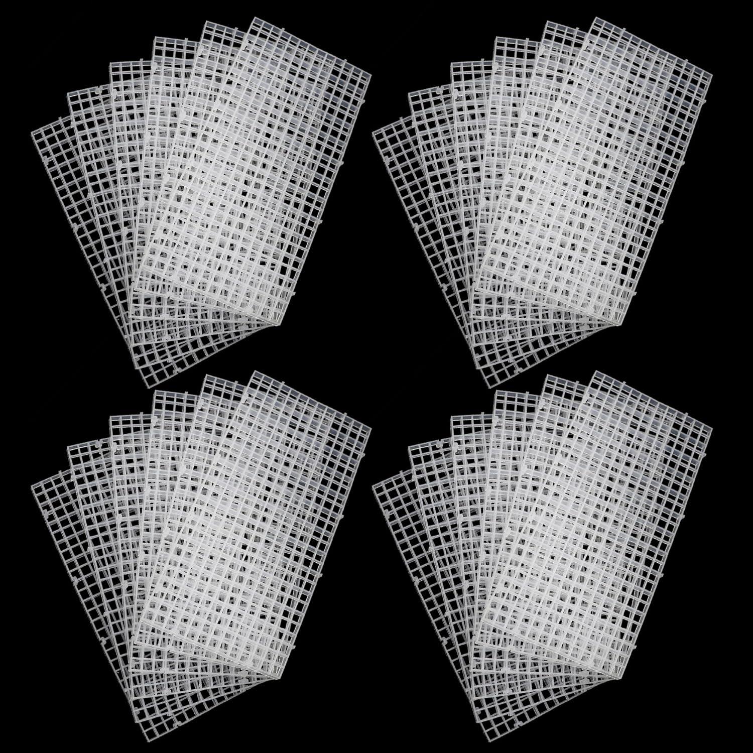ALEGI 24 Pcs Aquarium Fish Tank Divider Plastic Egg Crate Aquarium Filter Bottom Tray Grid Isolation Board Partition Net Pane Separator (S 24pcs)