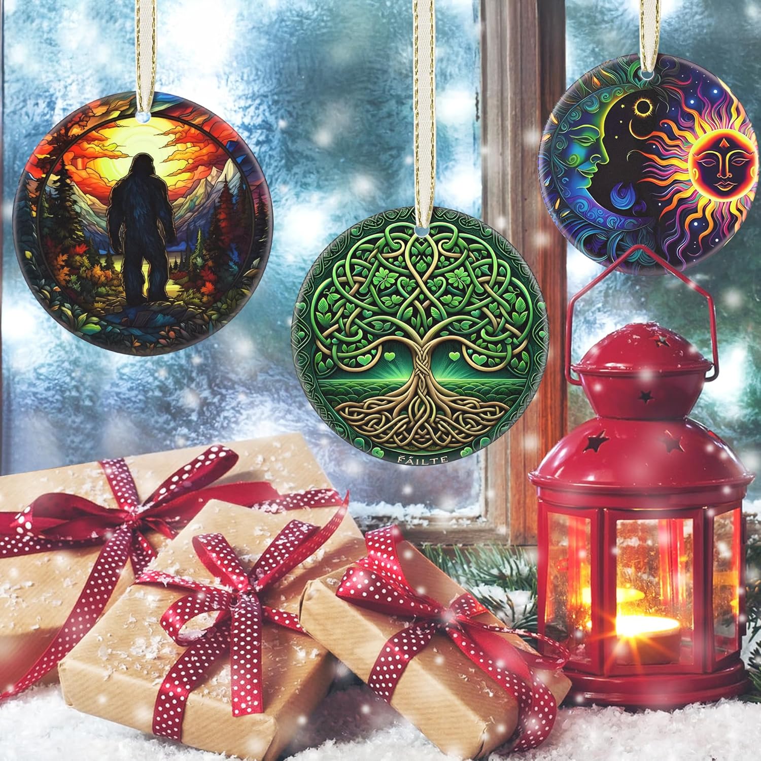 2025 Ornaments for Christmas, Christmas Tree Ornament, Round Ceramic, Holiday Decor, Gift Idea, Gift Exchange, Gifts for Mom - Tree of Life