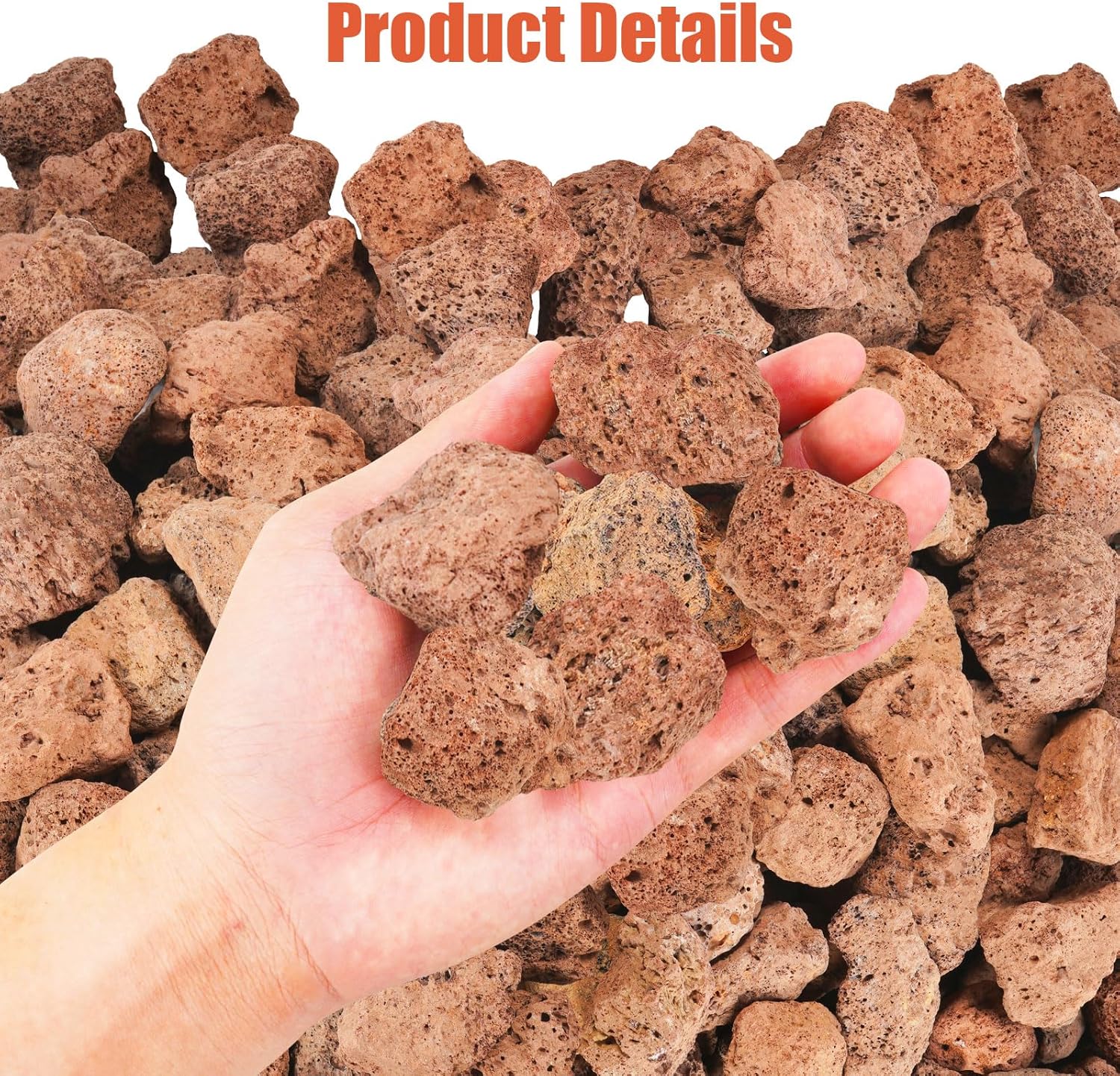 10 Pounds Red Lava Rocks for Fire Pits, Fireplaces, Perfect for Gas Log Sets, Gas Grills, Landscape Design, 0.8-1.2 Inch, Suitable for Both Indoor and Outdoor Applications, Stylish and Long-Lasting
