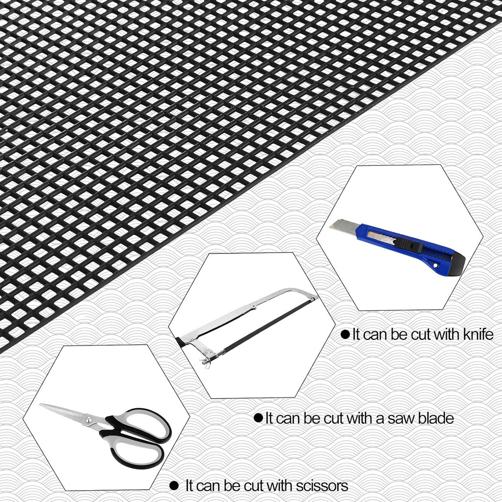 4 Pieces Plastic Mesh Sheets for Embroidery Black Fish Tank Divider Screen Craft Mesh 10 Pieces Binding Bars Sliding Bars for Embroidery Crafting Knit and Crochet Projects