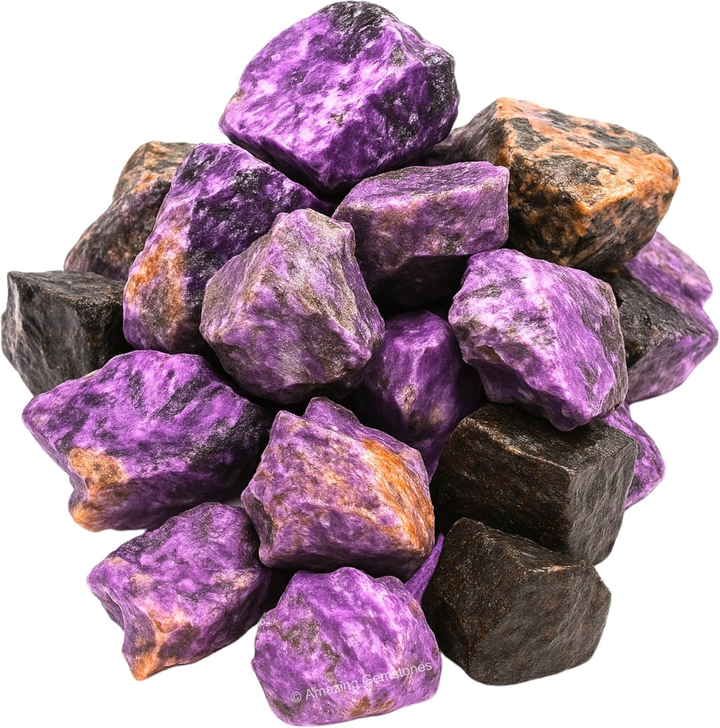 Amazing Gemstone 2 Pieces Stichtite Raw Crystals and Healing Stones, Natural Rocks for Tumbling and DIY Raw Stones and Crystals