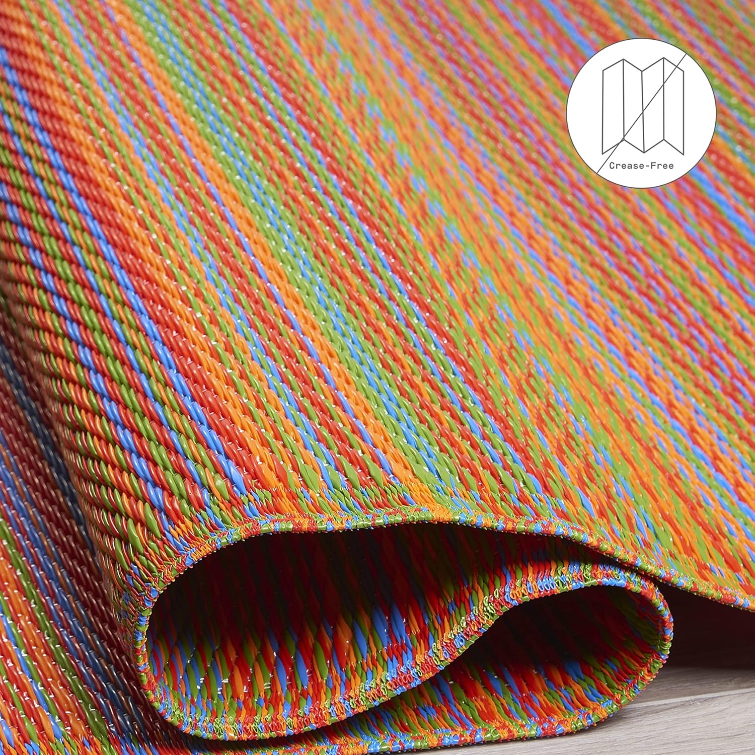 Fab Habitat Outdoor Rug - Waterproof, Fade Resistant, Crease-Free - Premium Recycled Plastic - Striped - Porch, Deck, Balcony, Mudroom, Laundry Room, Patio - Cancun - Multicolor - 3 x 5 ft