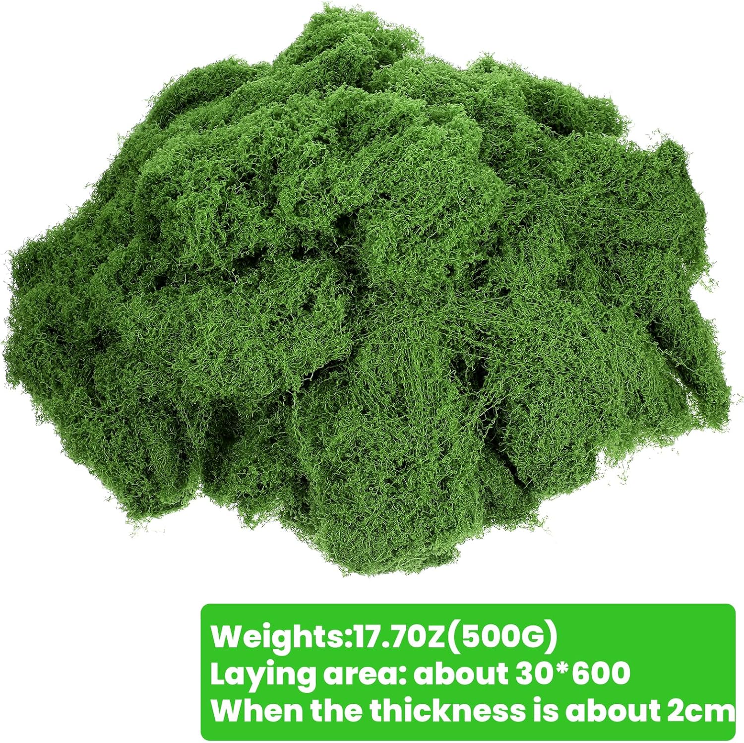 Kifmurase Fake Green Moss for Potted Plants Indoor, 17.6OZ Artificial Moss for Crafts, Faux Grass Decor for Fairy Garden, DIY Table Centerpieces Decor, Fairy Garden Floral Model Making, Walls