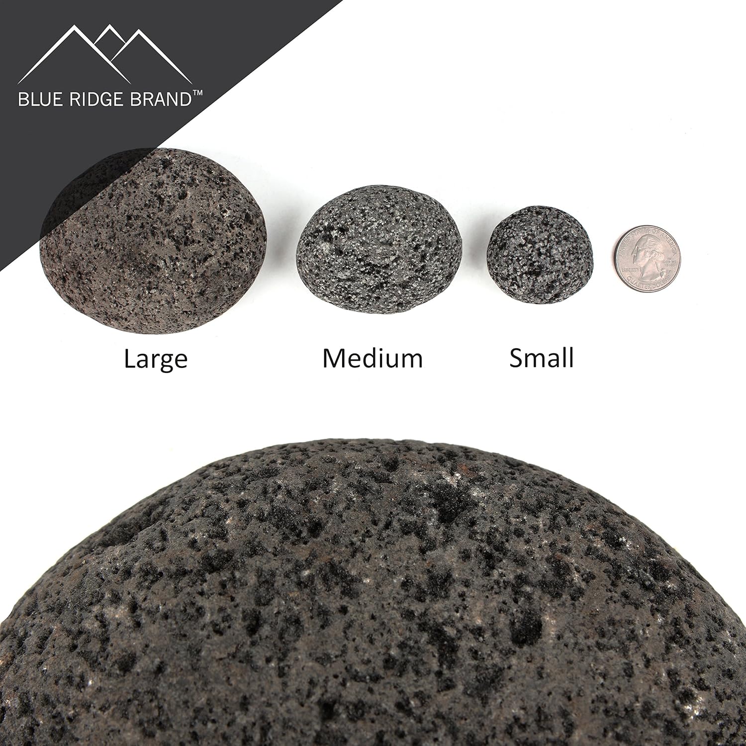 Lava Rock - Tumbled Lava Stones - Black/Gray Lava Pebbles - Volcanic Rock - Landscaping Rocks (10 Pound, SM/MD/LG Blend)