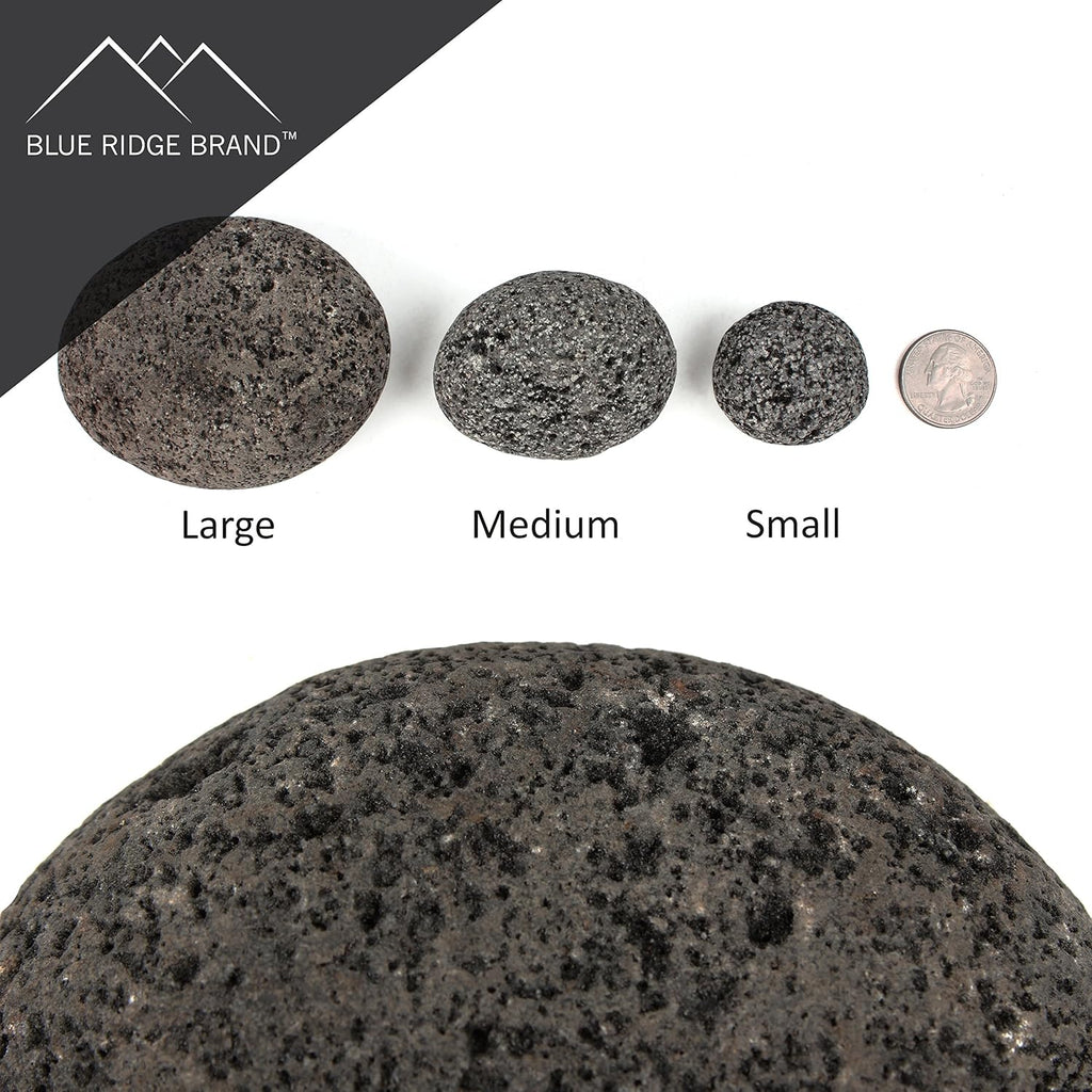 Lava Rock - Tumbled Stones - Black/Gray Pebbles - Volcanic Rock - Landscaping Rocks (25 Pound, SM/MD/LG Blend)