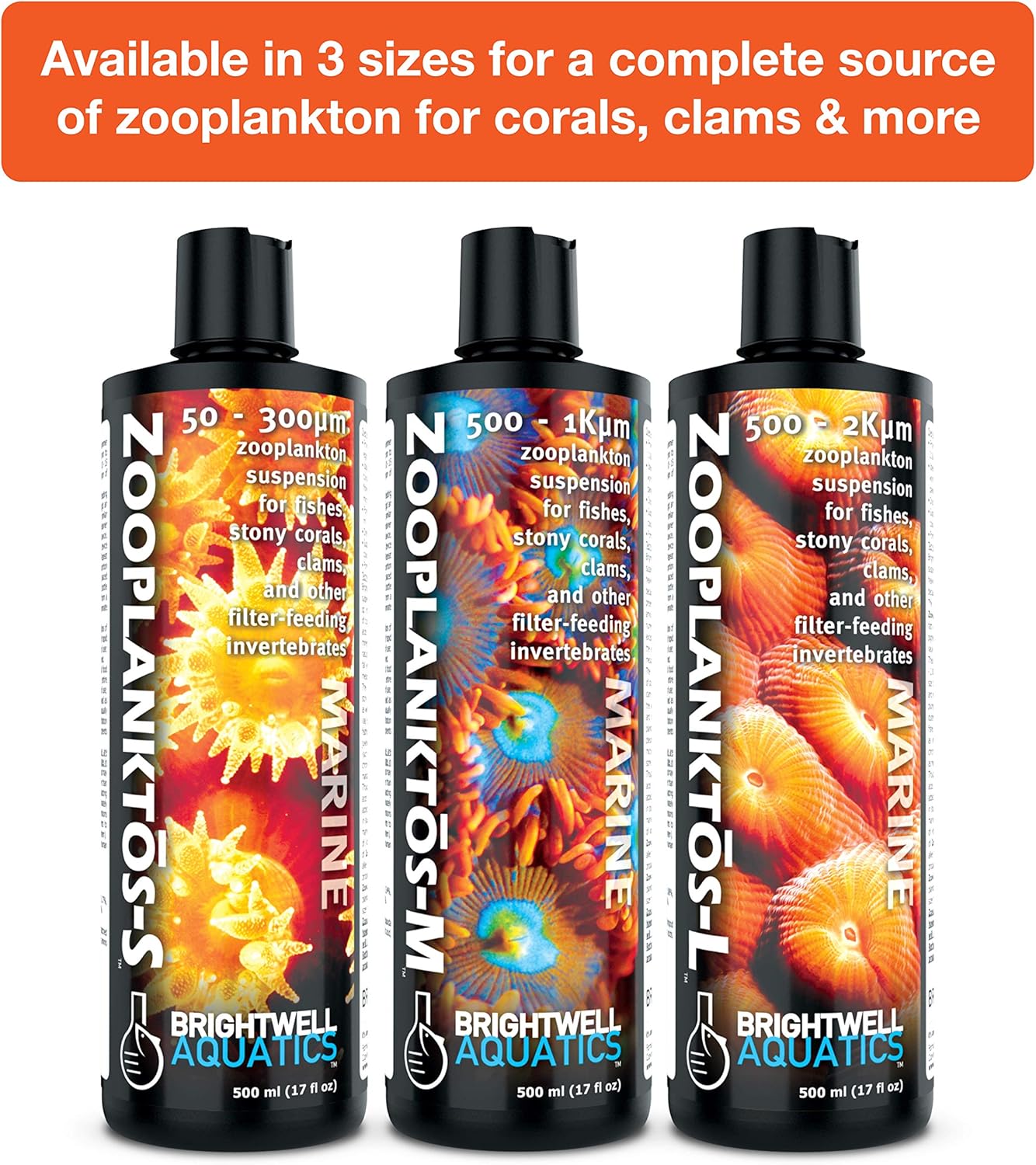 Brightwell Aquatics Zooplanktos L - Zooplankton Suspension for Fishes, Stony Corals, Clams, and Other Filter-Feeders