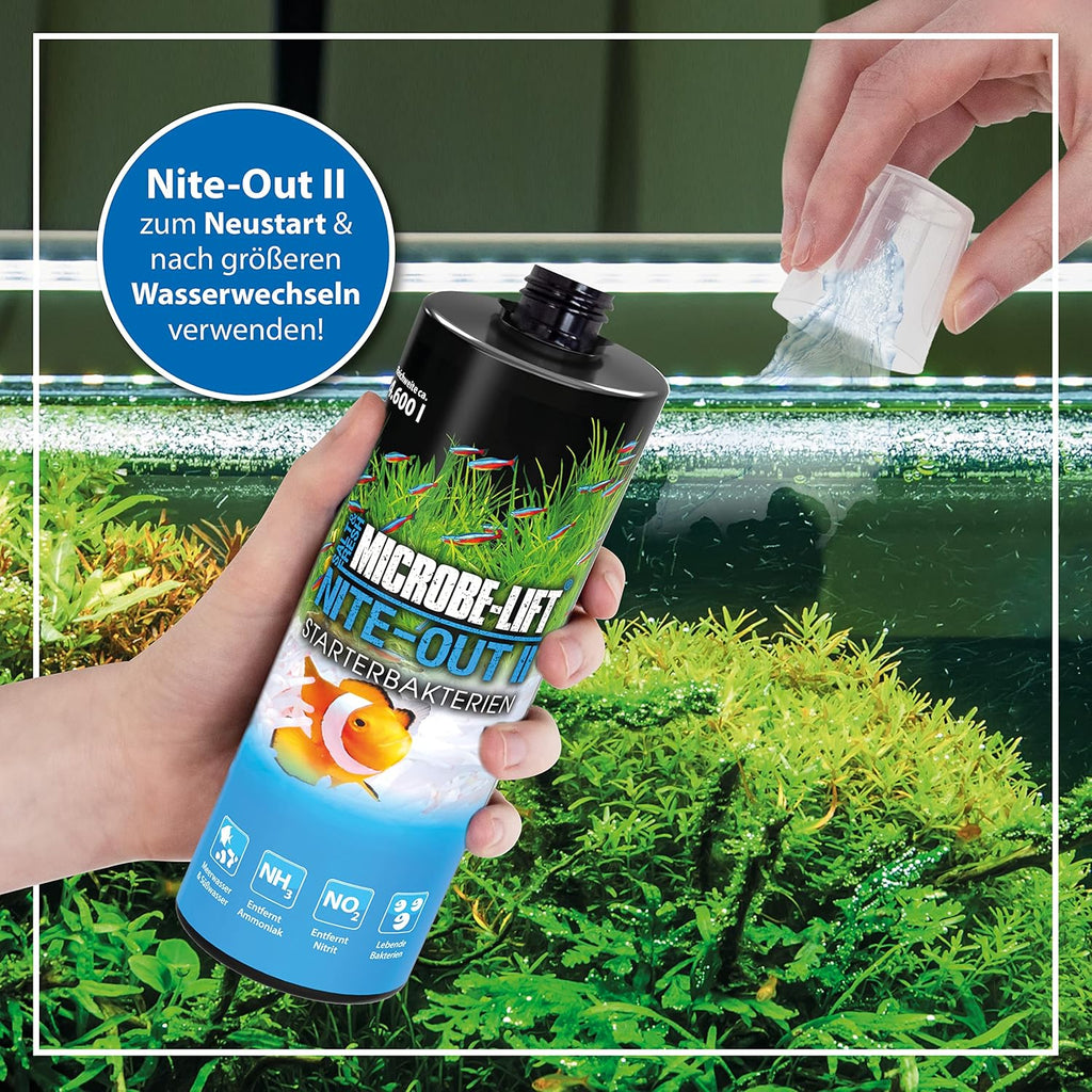 Microbe-Lift Nite-Out II Aquarium Bacteria for Start-up, Instantly Cycle Aquariums, Add Fish on Day 1, Rapid Ammonia and Nitrite Reducer for Freshwater & Saltwater Fish Tank, 64 Ounces (NITEH64)
