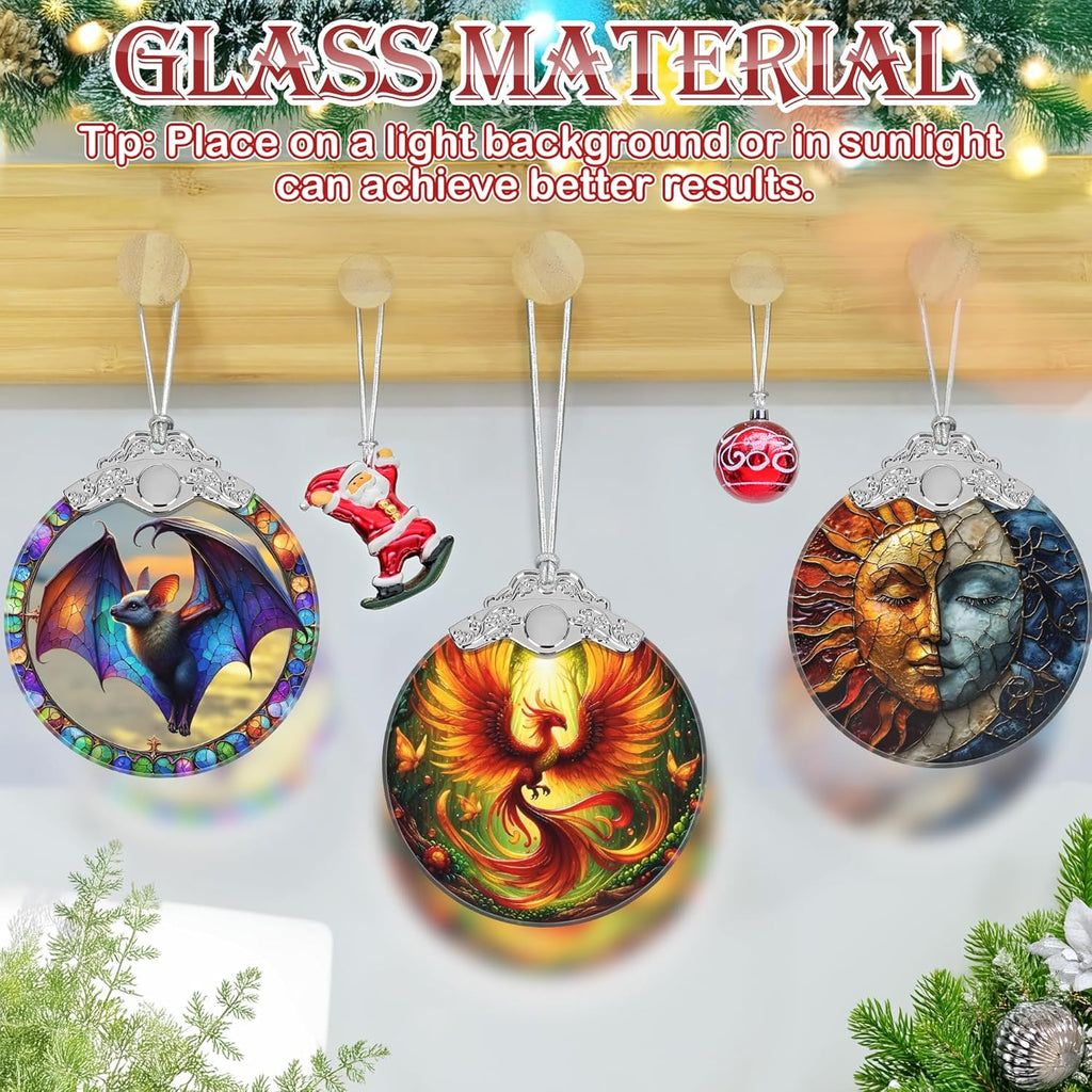 Christmas Ornament, 2025 Ornaments for Christmas Tree, Stained Glass Hanging Ornament, Holiday Ornaments, Unique Gift Idea - Phoenix