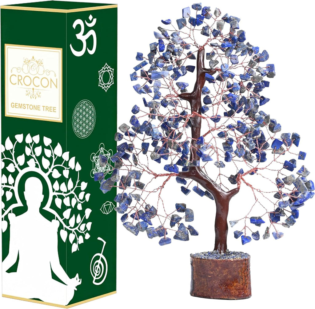 Lapis Lazuli Chakra Tree of Life, Crystal Tree of Life - Handmade Gemstone Tree, Feng Shui Tree, Crystal Decoration, Artificial Tree, Spiritual Gifts, Money Tree Bonsai, Stone Tree, Healing Crystals