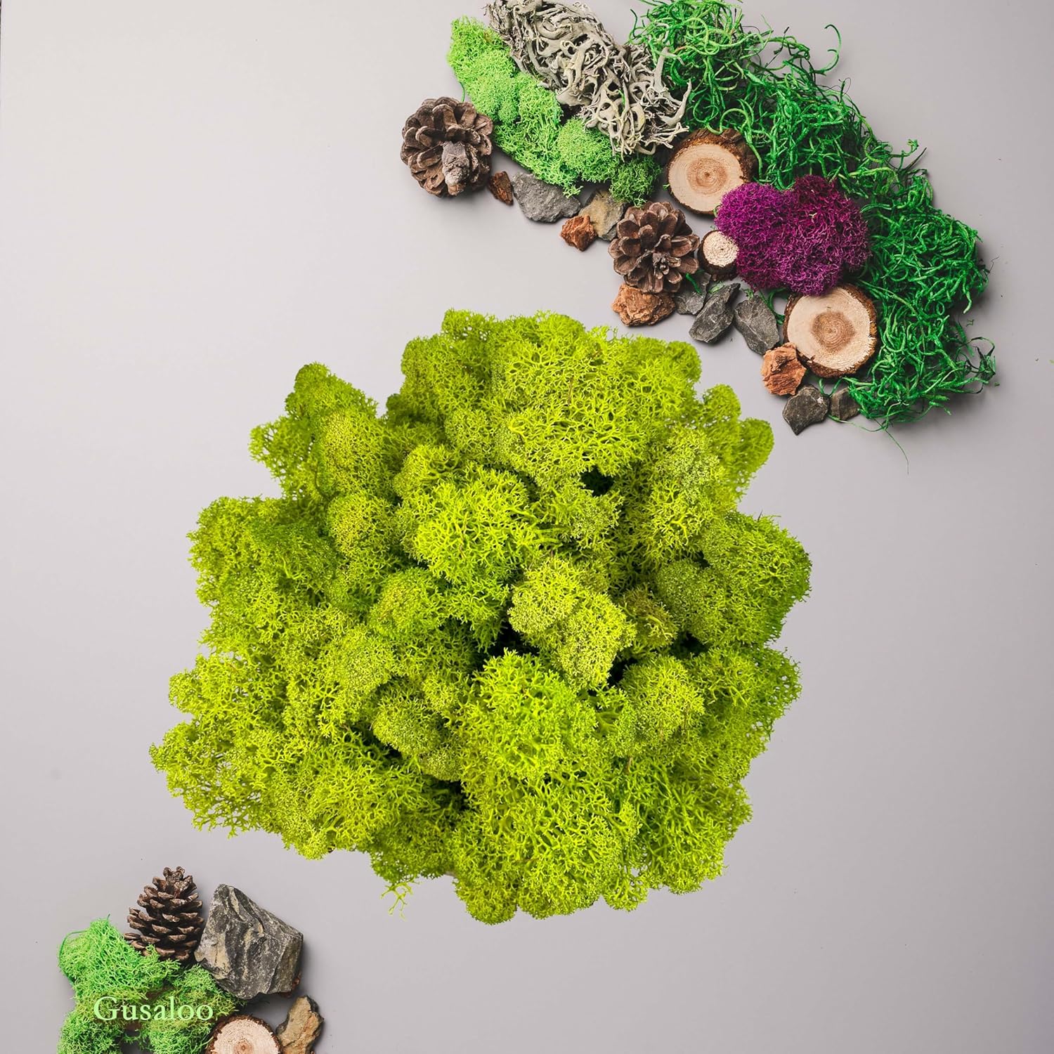 Preserved 1.1lb Moss Artificial Moss Natural Fresh Green Moss for Craft Handicraft Arts Floral Project Wall Decor Table Decor Wedding Centerpieces Garden Terrariums Decoration