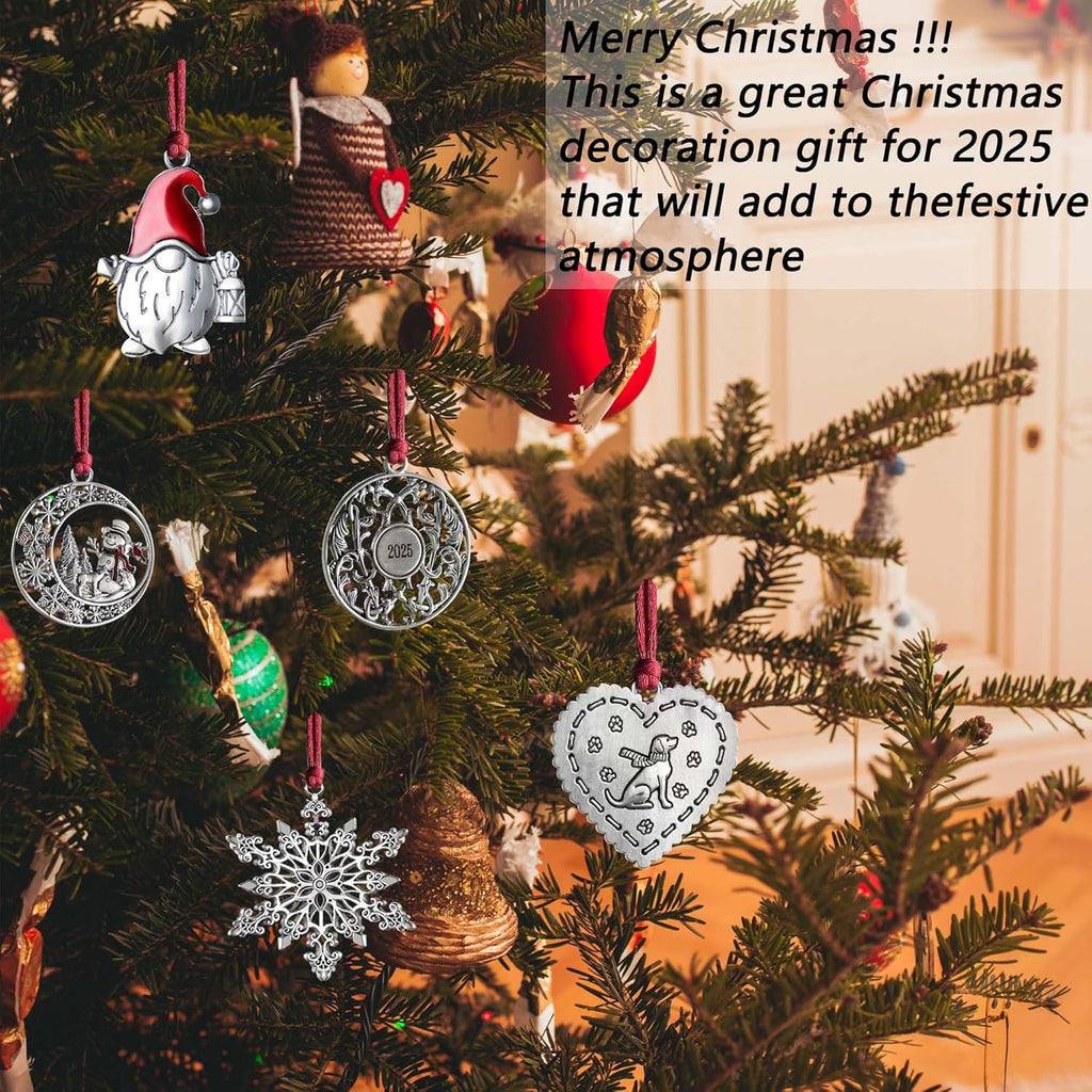 Christmas Ornaments 2025,Xmas Keepsake Pendant, Christmas Tree Ornament Handcrafted Metal DIY Hanging Craft Collectibles for Xmas Trees Home Party Party Gifts (Dog)