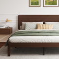 14in High Solid Bamboo Wood Platform King Size Bed Frame with Headboard, Reinforced Heavy Duty Metal Slats, Noise Free, No Box Spring Needed, Easy Assembly, Walnut