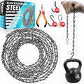 [Upgraded] 236” Black Electroplated Steel Hanging Chain with S-Hooks, Snap Hooks, Ceiling Hooks & Pliers, 33LBS Load Bearing, Adjustable Length for Hanging Bird Feeders, Planters, Lanterns, Billboards