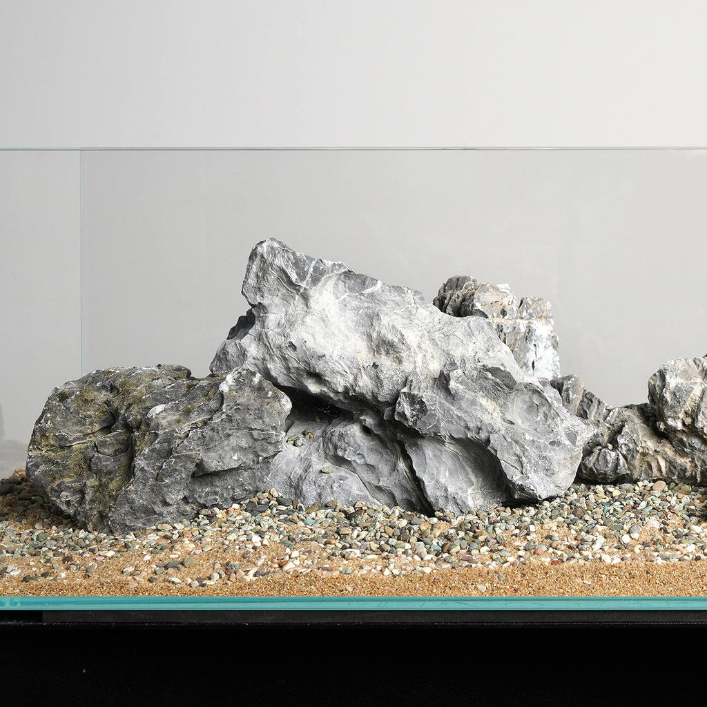 LANDEN Seiryu Stones Natural Rocks (17lbs, 3~11 inches,7-8pcs) for Aquarium, Paludarium, Terrariums, Landscaping Rocks, Aquascaping