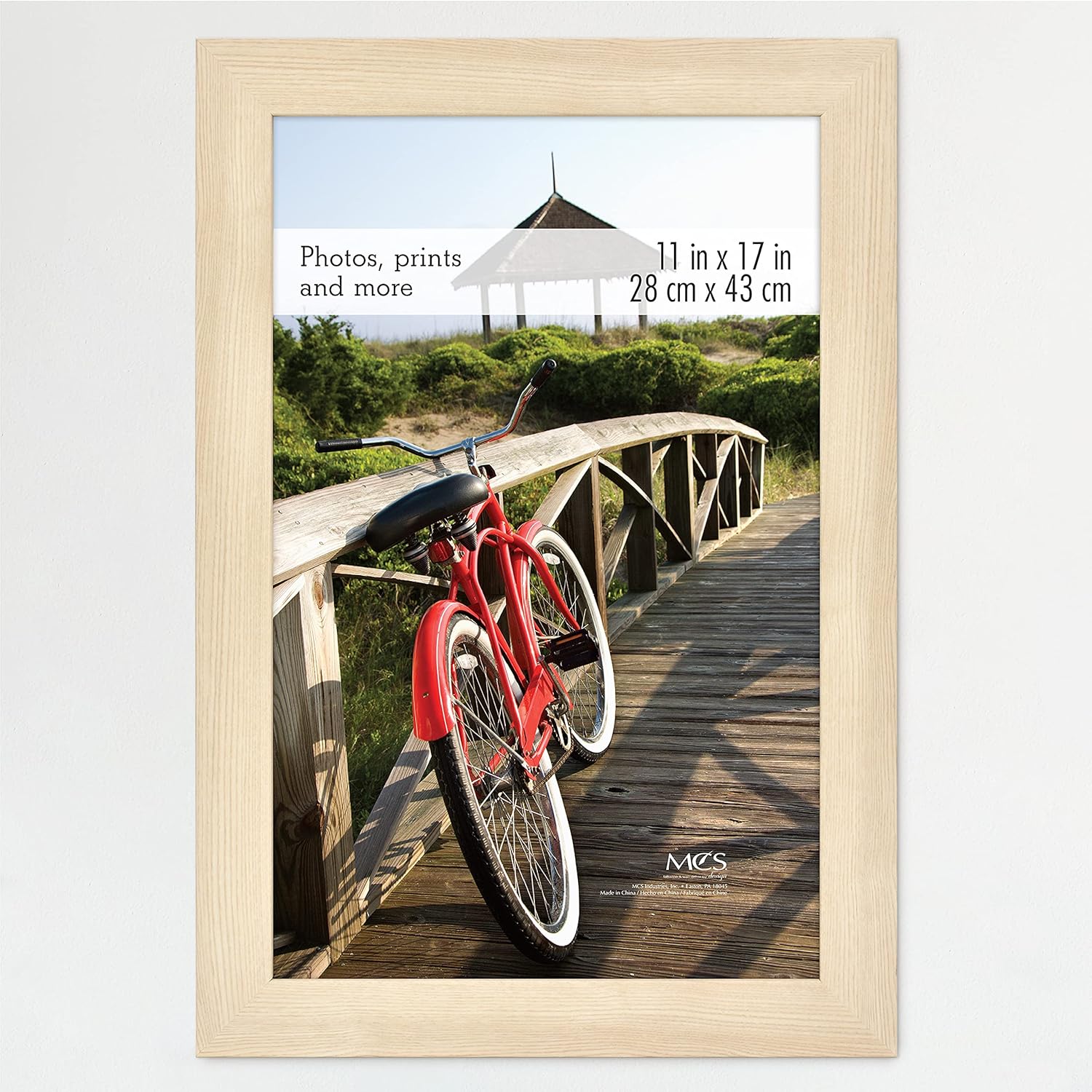 MCS Museum Poster Frame 11x17 Natural Woodgrain, Vertical & Horizontal Wall Hanging Large Picture Frame for Photos, Posters & Art Prints (1-Pack)