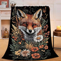 Fox Throw Blanket Orange Fox Blanket Gifts for Kids Girls Boys Soft Cozy Warm Plush Fluffy Fuzzy Fleece Blanket Birthday Festival Decor 40''X50''