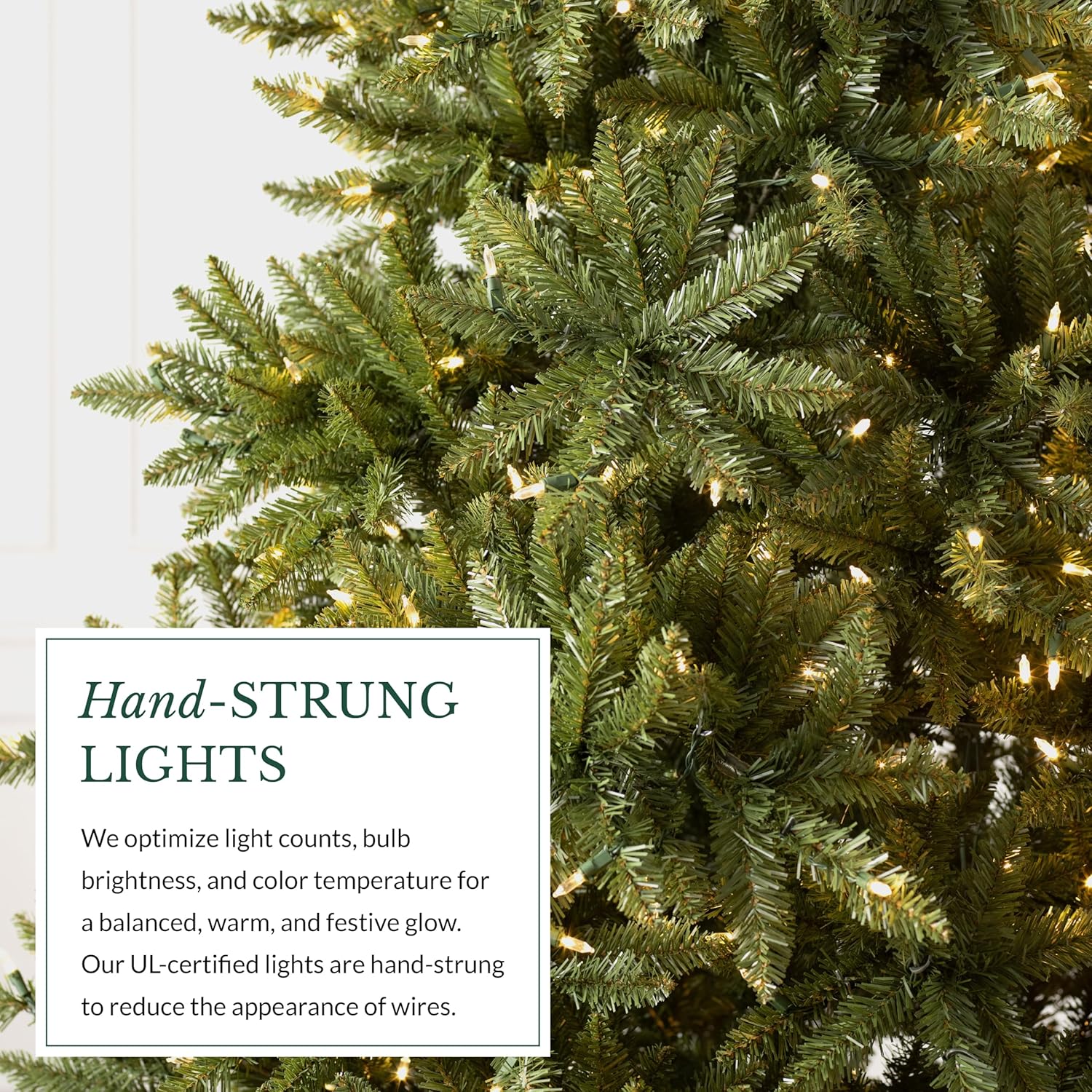 Balsam Hill Vancouver Spruce - Traditional Full Artificial Christmas Tree with Classic Needle Foliage with Premium Stand & Easy Assembly for Indoor Holiday Decorating, LED Clear, 7'