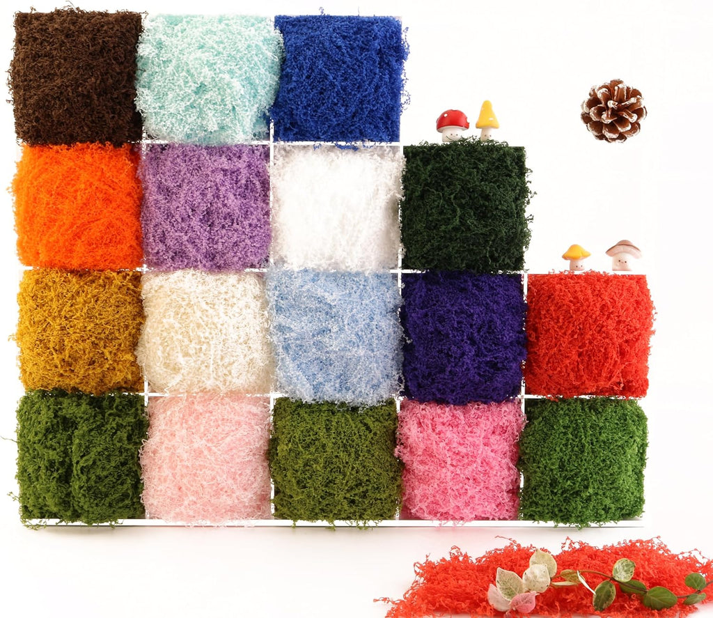 Lifelike Filamentous Moss is Used in Art Projects, Autumn Theme, Vase Stuffing, Gift Decoration, Romantic Crafts and Wedding Background Wall Display (Brown 3.5oz)