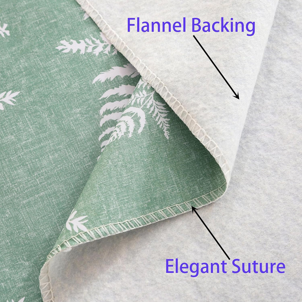 Heavy Duty Vinyl Tablecloth with Flannel Backing Waterproof Oil-Proof Plastic Table Cloth Stain-Resistant Wipeable Rectangle or Square Table Cover for Indoor and Outdoor (Mint Leaf, 54X54 Inch)