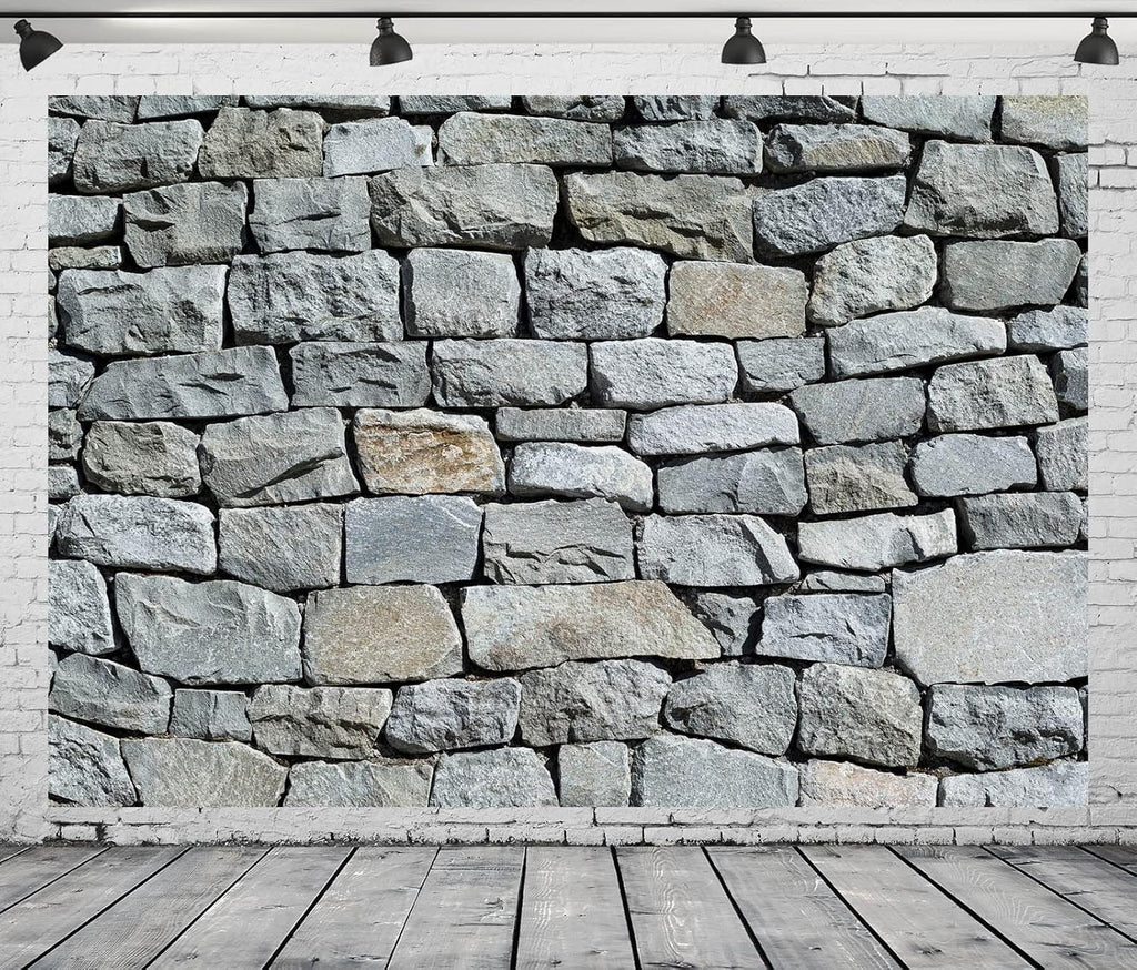 BELECO 12x10ft Fabric Vintage Brick Stone Wall Backdrop for Photography Ancient Rock Wall Textured Brick Stone Background Wallpaper Stone Wall Birthday Party Decorations Studio Booth Photo Props