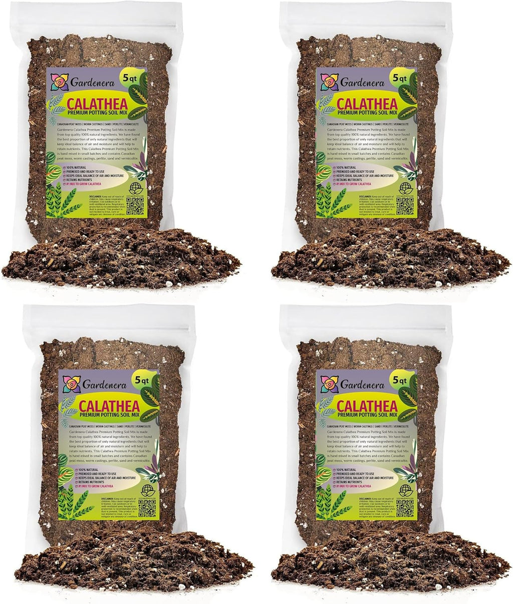 Gardenera Calathea Potting Mix - Unlock Robust Growth and Striking Leaf Patterns with Our High-Performance Formula - 20 Quart