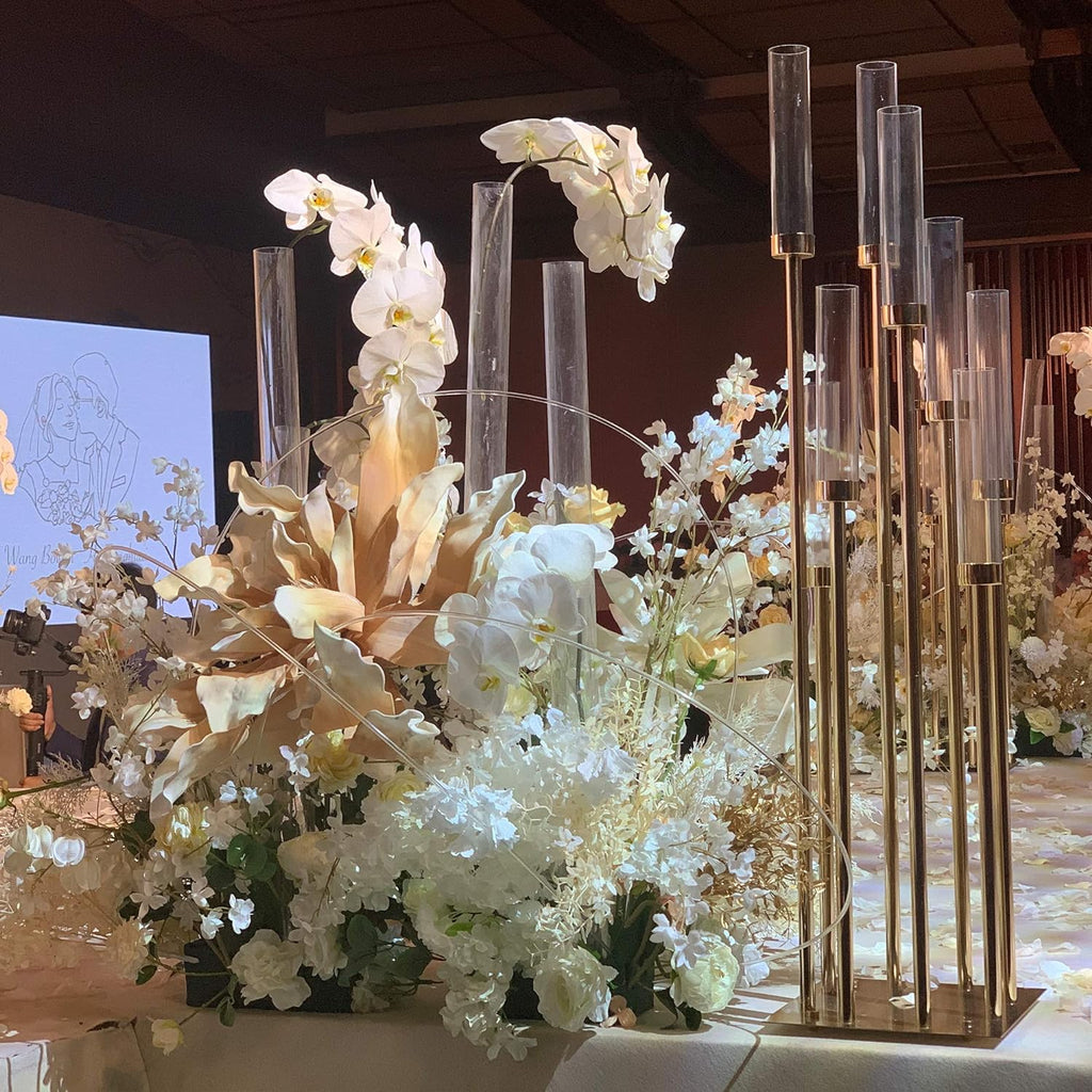 WGVI Hurricane Candle Holder Sleeve, Wide 4.7", Height 10", Clear Glass Cylinder Candleholder, Chimney Tube, Open Ended Candle Shade, 1 Piece