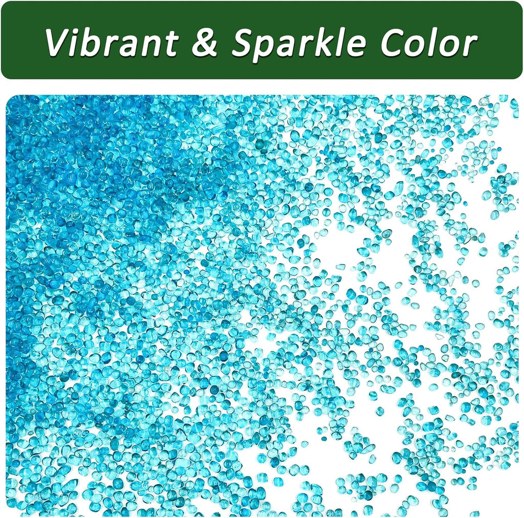 BXI 4.4 Lbs Small Aquarium Substrate Gravel Sand, Polished Smooth Fish Tank Gravel, Colorfast Uncoated Vibrant Blue Sea Glass, Decorative Stones for Vase Fillers, Fairy Garden, Potted Plants