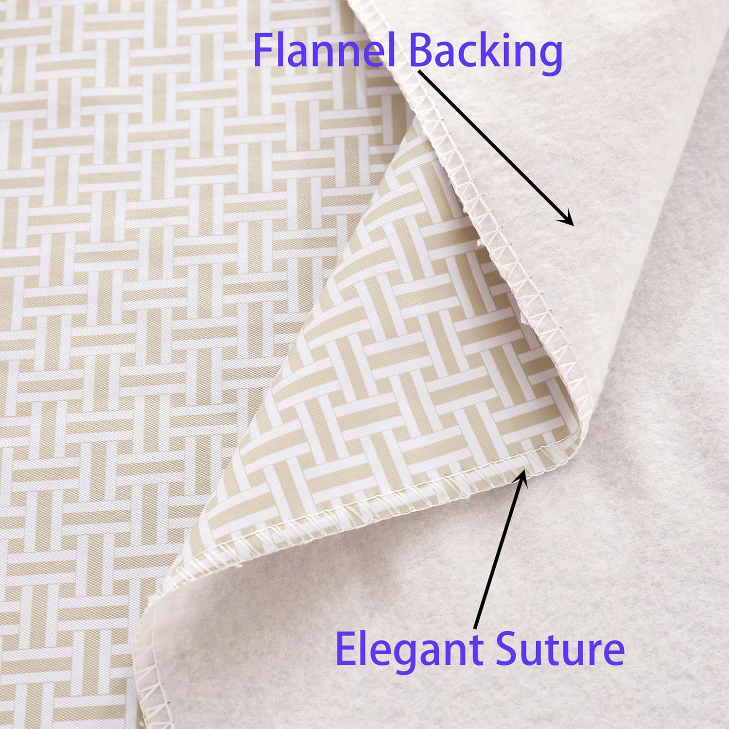 Walrus Heavy Duty Vinyl Tablecloth with Flannel Backing Waterproof Oil-Proof Plastic Table Cloth Stain-Resistant Wipeable Rectangle or Square Table Cover for Indoor and Outdoor (Weaving, 60X84 Inch)