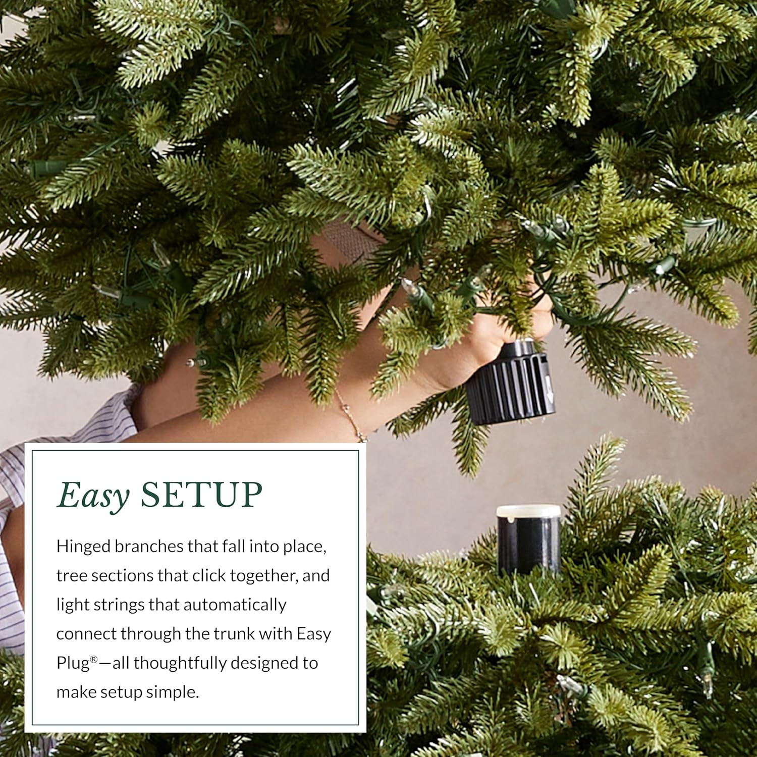 Balsam Hill Vancouver Spruce - Traditional Full Artificial Christmas Tree with Classic Needle Foliage with Premium Stand & Easy Assembly for Indoor Holiday Decorating, LED Clear, 7'