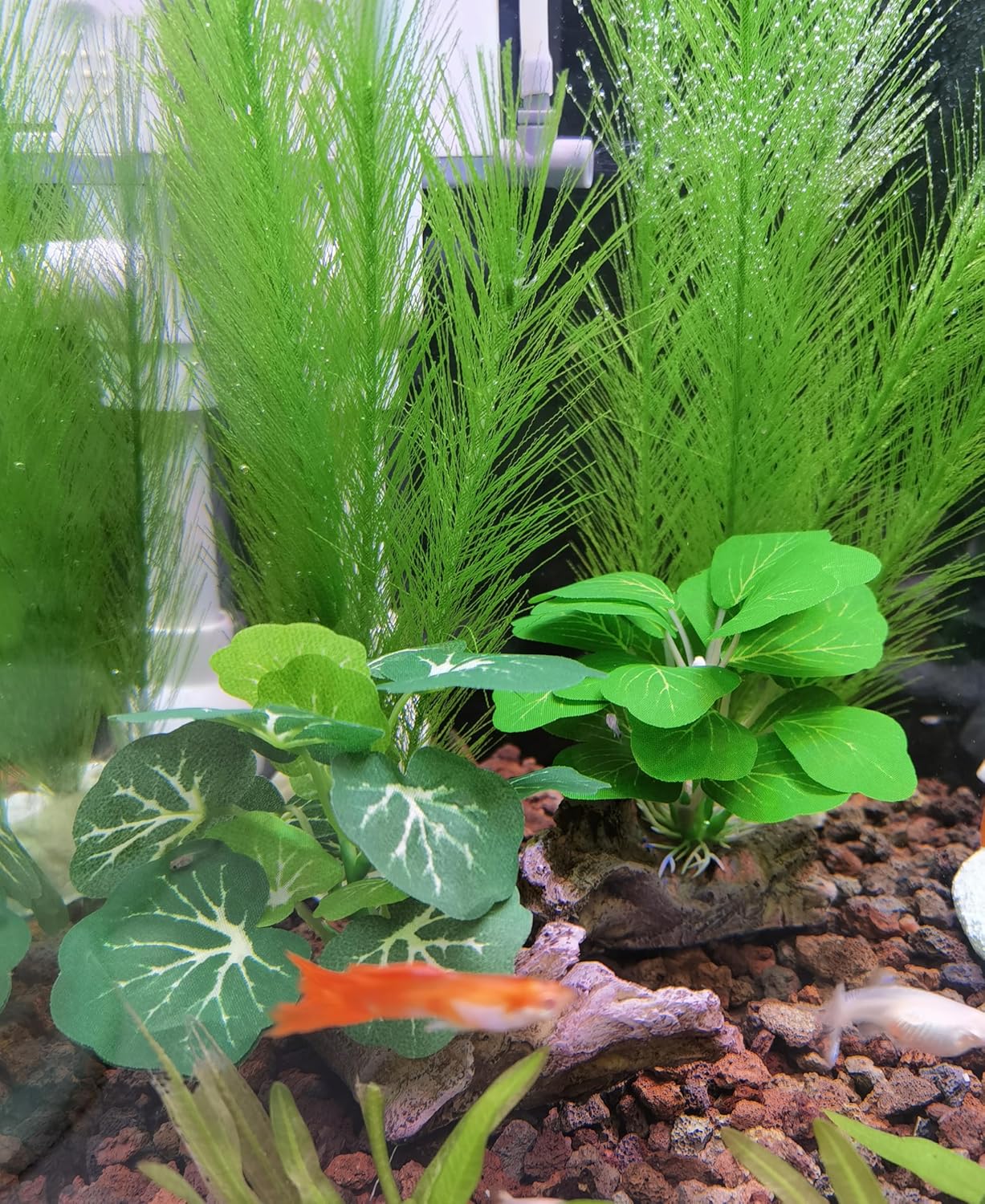 M2cbridge Fish Tank Artificial Silk Green Water Plants Aquarium Decor Soft Grass 3 Pack,12"