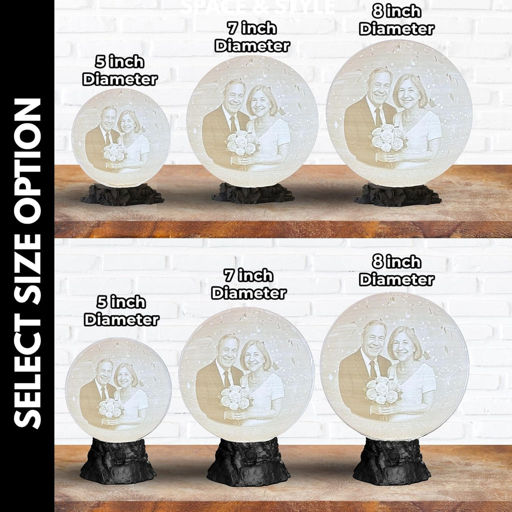 Personalized Anniversary Moon Lamp with Photo & Text - Couple Night Light - Custom Love Lamp for 1st, 20th, 25th, 50th Wedding Anniversary | Romantic Personalized Gift for Husband or Wife