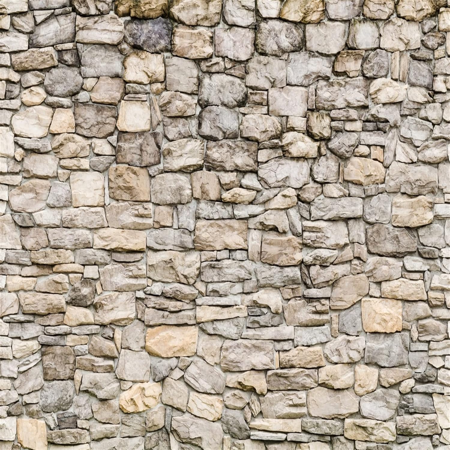 BELECO 8x8ft Fabric Grey Brick Stone Wall Backdrop Rock Stones Video Conference Background Vintage Stone Backdrop Birthday Party Decor Portrait Photoshoot Home Decor Studio Photography Photo Props