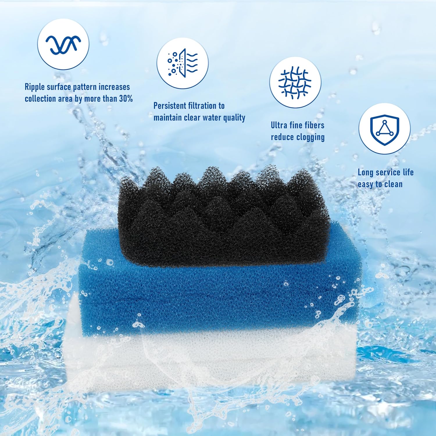 Bio Foam for Fluval 106/107 Value Pack,10 pc Replacement Filter Media