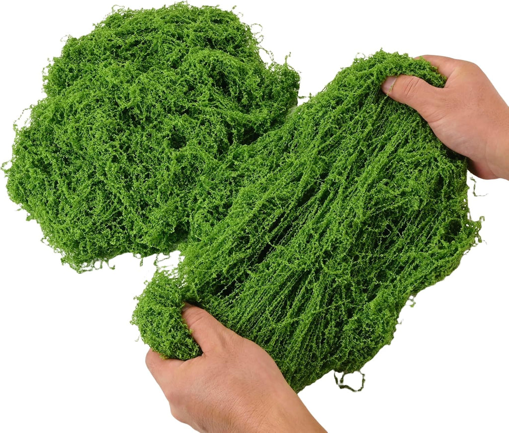 Caiyjhao Green Simulated Moss, Forest Colored Filamentous Artificial Grass, Used for Landscape Production, Mural Art, Easter, Artificial Green Plant Decoration, Any DIY Crafts (Grass Green 3.5oz)