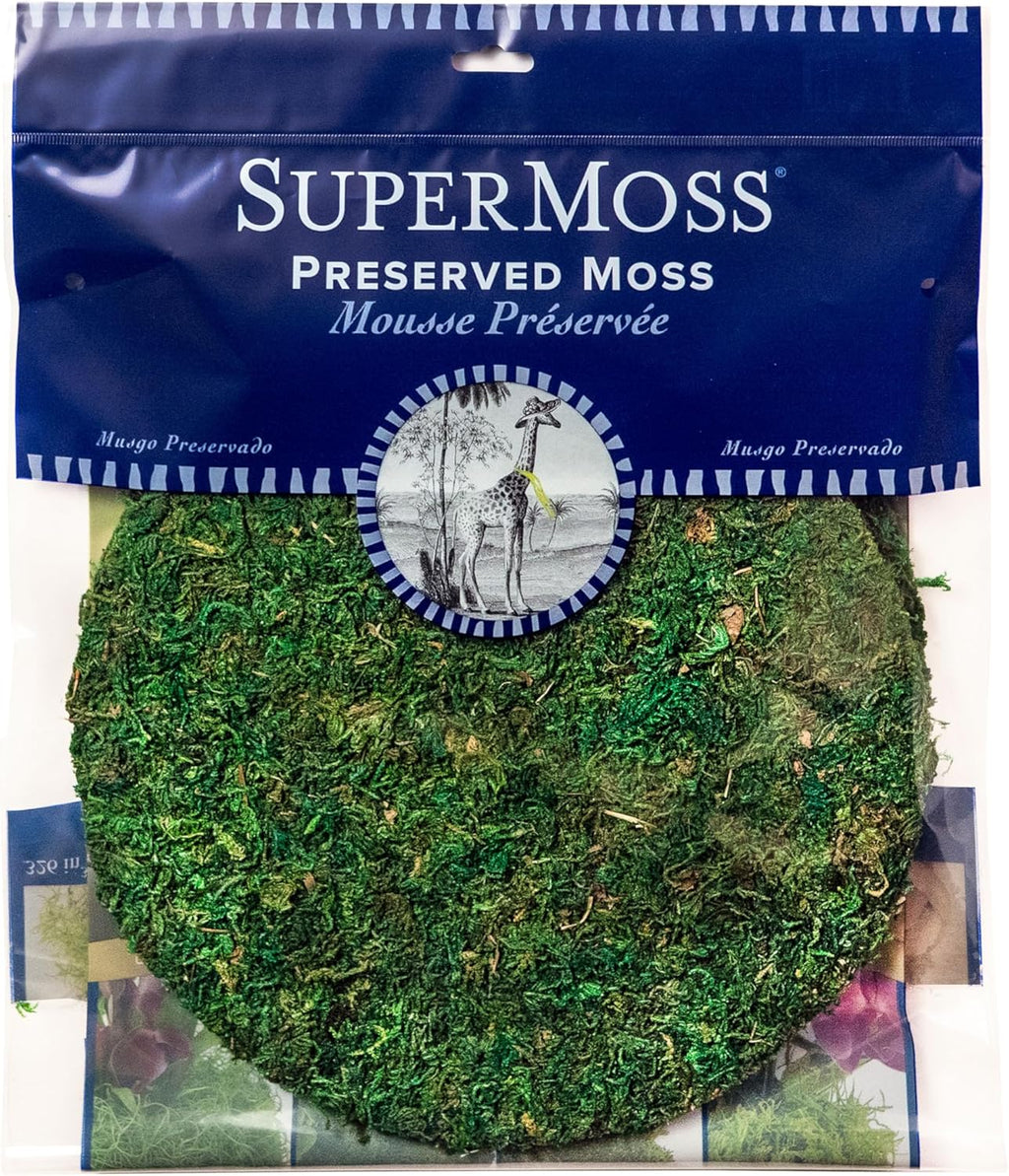 SuperMoss Topper Preserved Green Mountain Moss with Mesh Backing | Indoor Plant Cover for Flowerpots, Orchid Pots, Succulent Soil, Terrariums, and Craft Décor, 3 Count