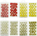 Cayway 128 PCS Static Grass Tuft Flower Cluster Tuft Artificial Model Grass Tufts DIY Miniature Colorful Flower Cluster for Terrain Railway Scenery Table Landscape
