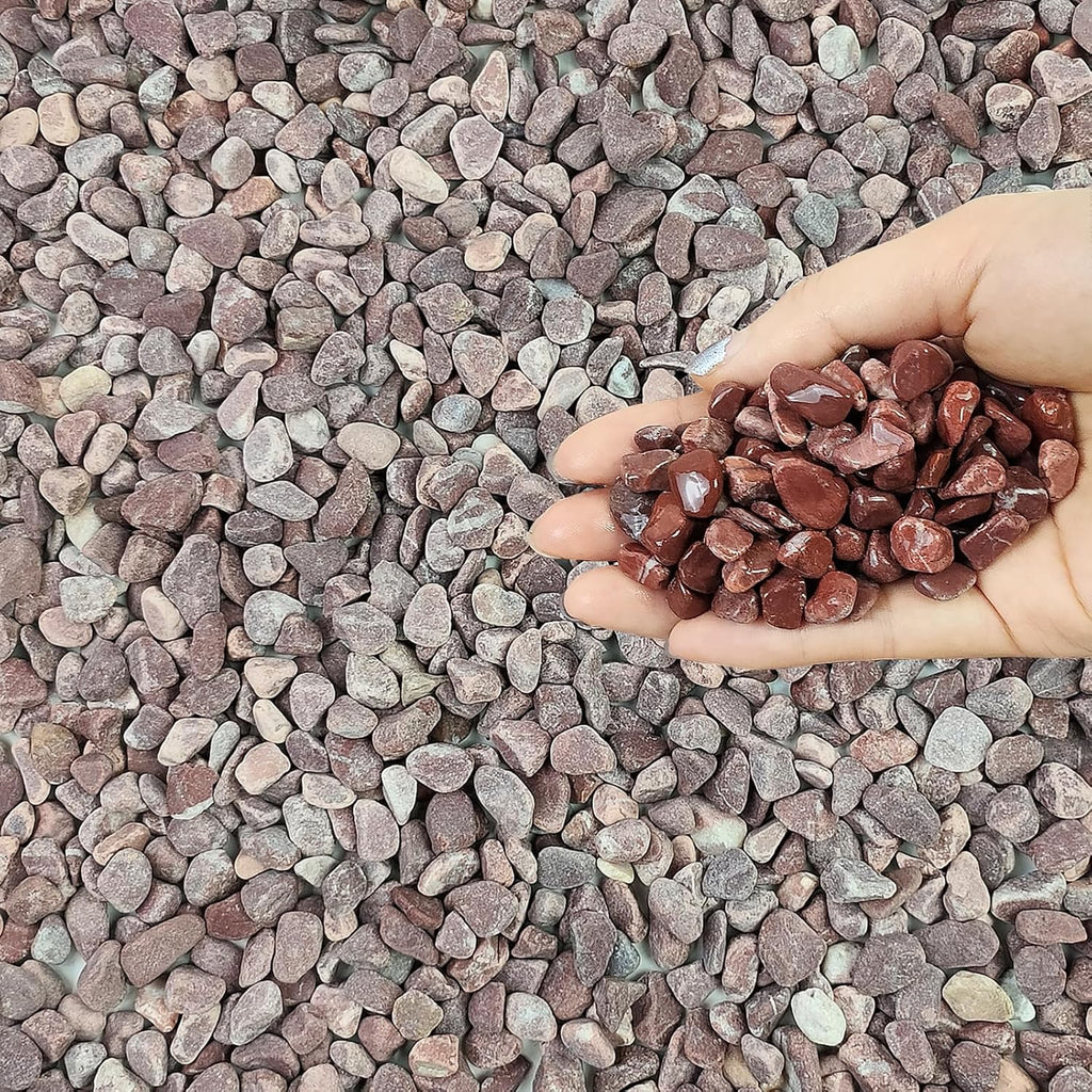 2 lbs Succulent and Cactus Pebbles Gravel, 3/8 Inch Decorative Red River Rocks for Plants Indoor, Vases, Terrarium, Potted Top Dressing and Outdoor Decorative Stones
