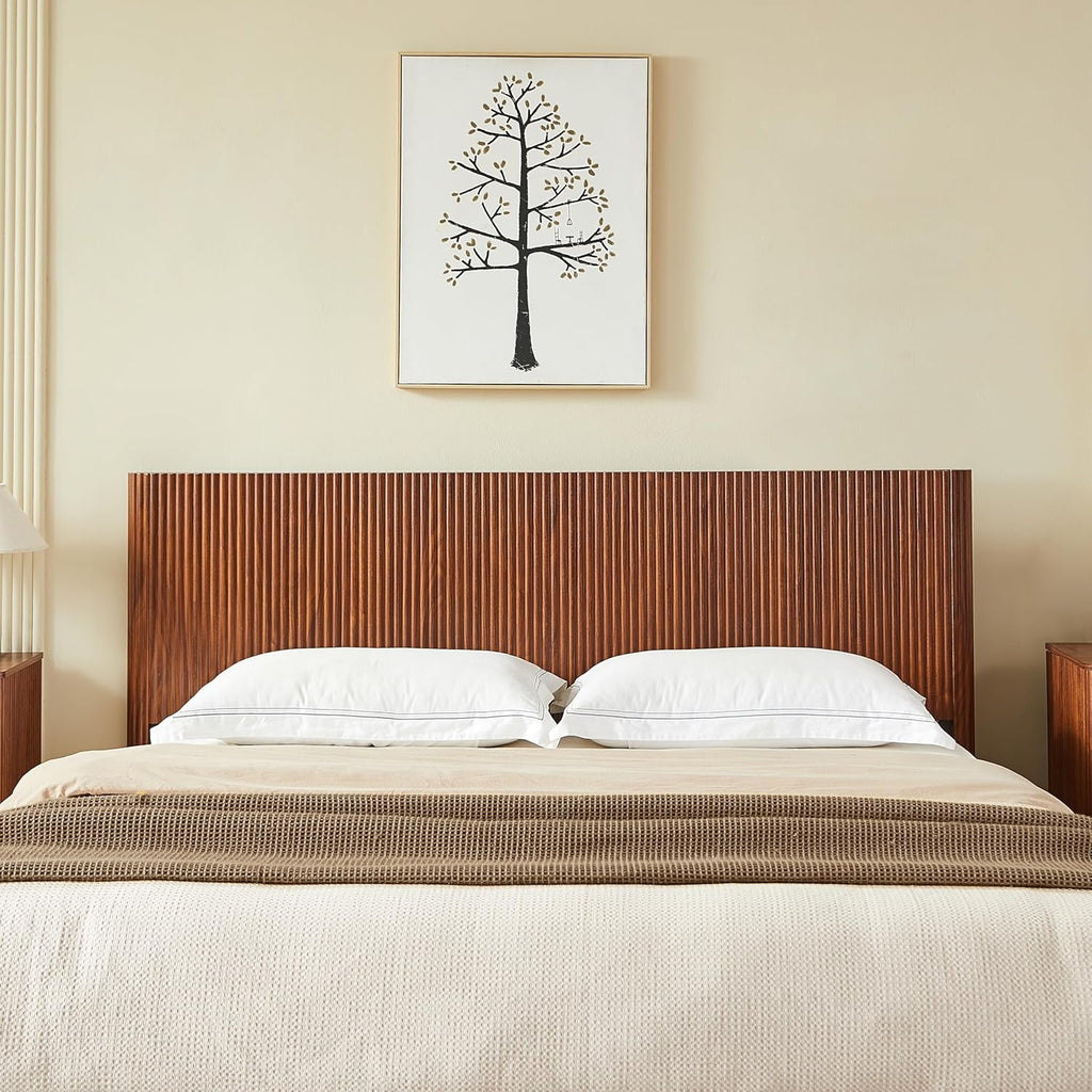 KEIKI King Size Wood Platform Bed Bedframe with Lift Up Hydraulic Storage,Corrugated Curved Lines Design for Bedroom Adult