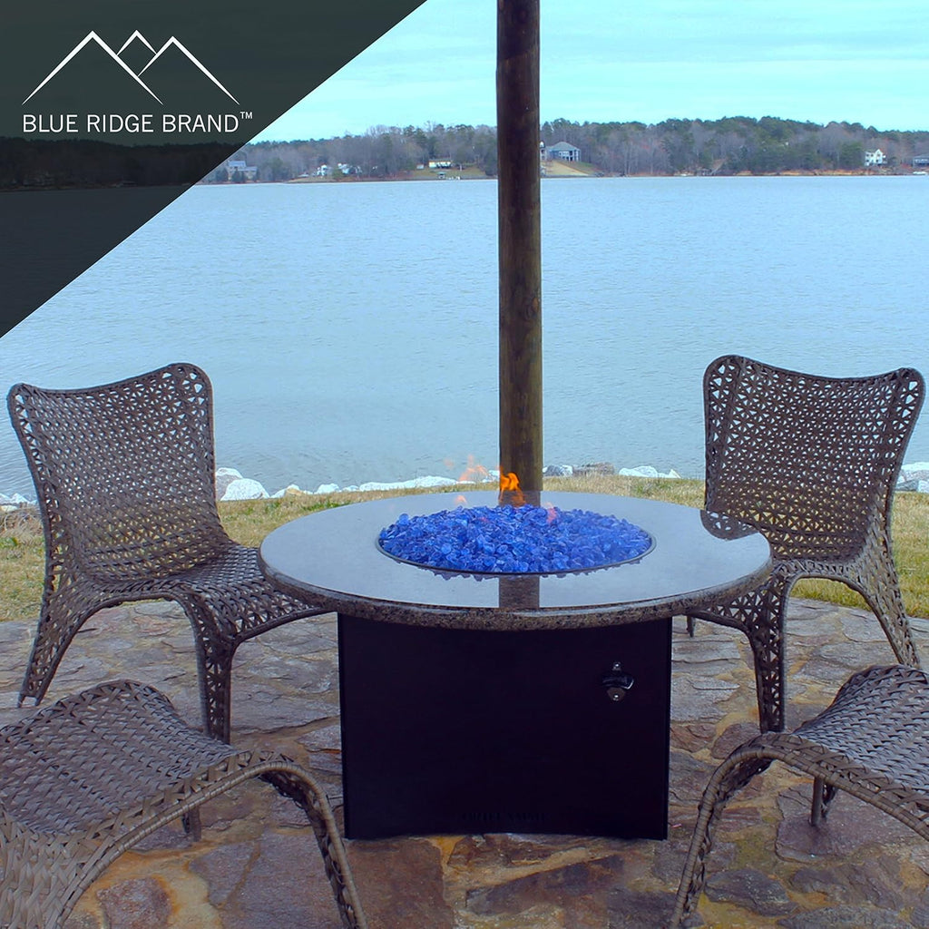 Fire Glass - Sky Blue, 20 Pound - Ideal for Fire Pits & Fireplaces