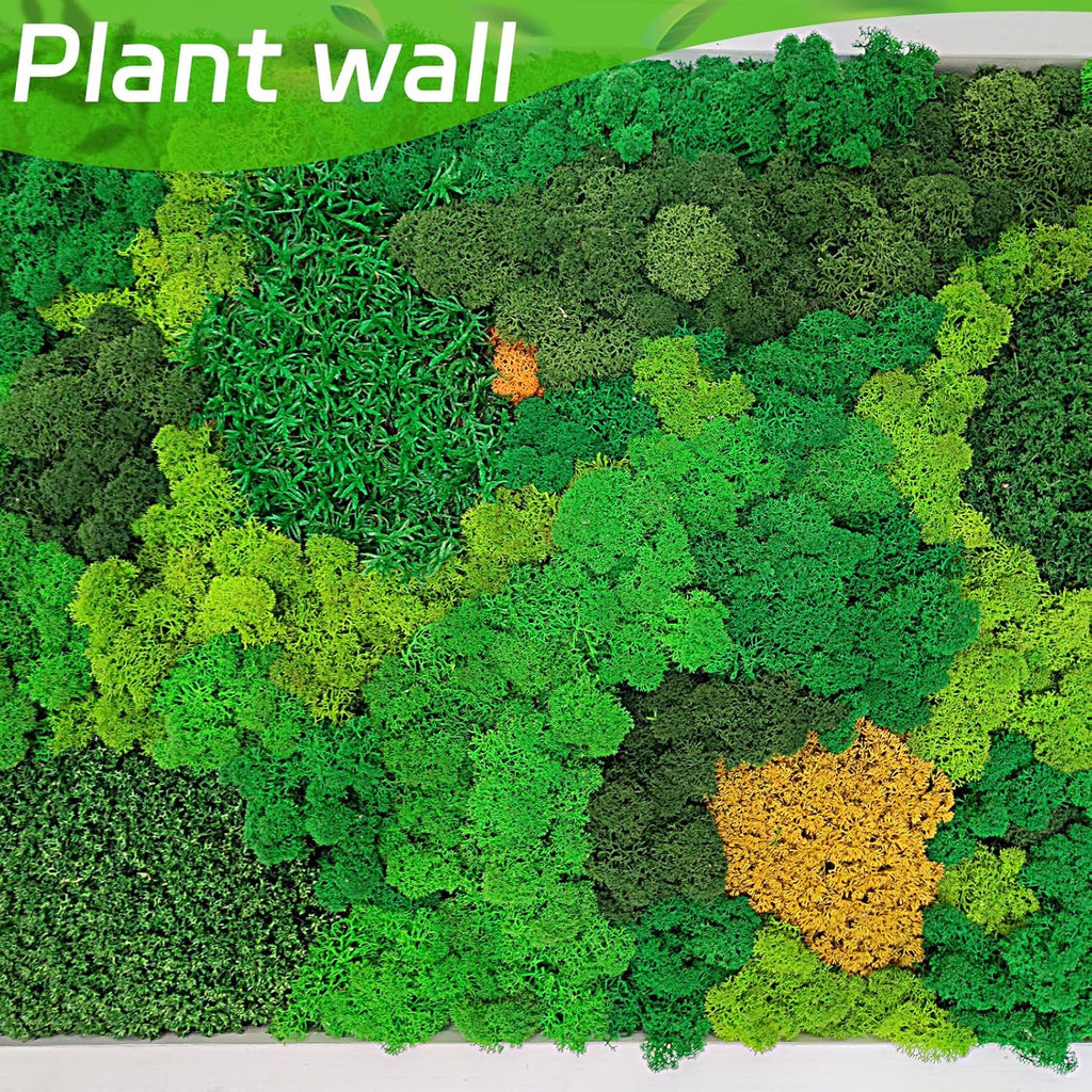 3.5 oz Artificial Moss for Plants Indoor, Fake Preserved Reindeer Moss for Centerpieces Home Decor Potted Plants Crafts Wedding Wall Decor(Yellow)