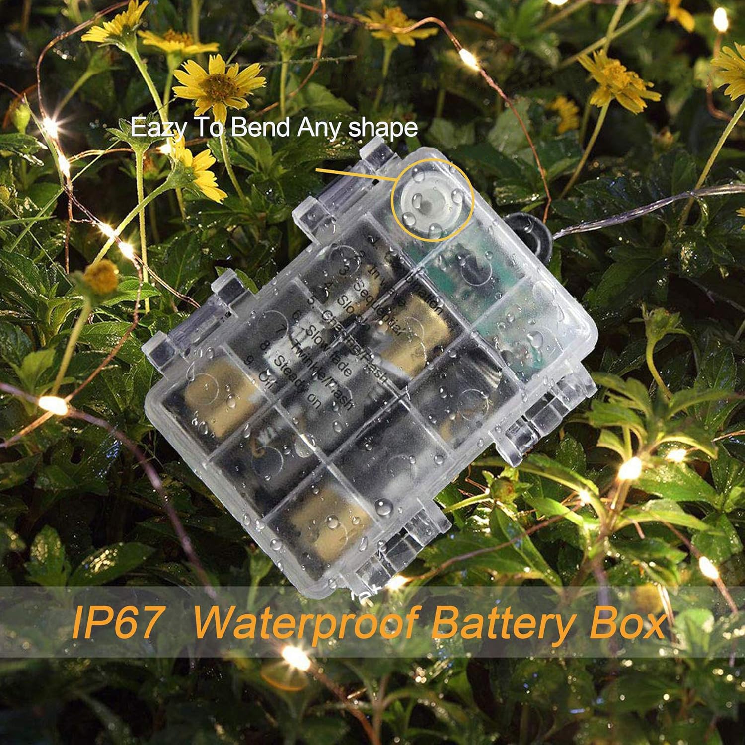 33Ft String Lights Battery Operated with Remote Control Timer, 100LED 4 Pack Waterproof 8 Modes Copper Wire Twinkle Fairy Lights for Bedroom Indoor Outdoor Wedding Dorm Christmas Decorations