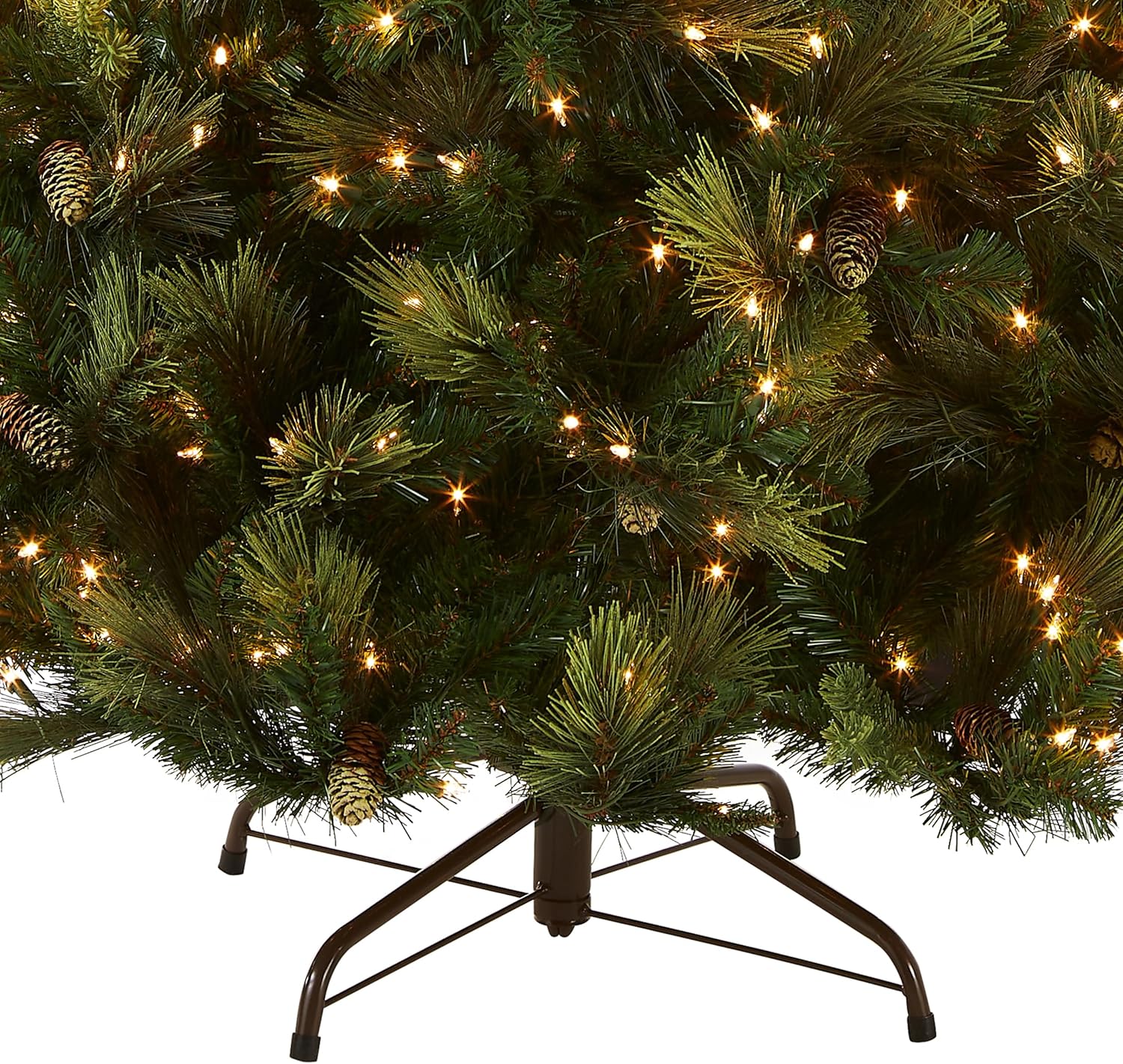 National Tree Company 7 ft Pre-Lit Carolina Pine Artificial Christmas Tree, 700 Clear Lights, 1,147 Tips, Includes Stand, Green