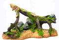 Large Artificial Tree Root Branch & Rocks with Moss Aquarium Fish Tank Ornament 12 Inches Long | Artificial Resin Ornament Safe for Fish, Turtles & Reptiles Aquascape Decor