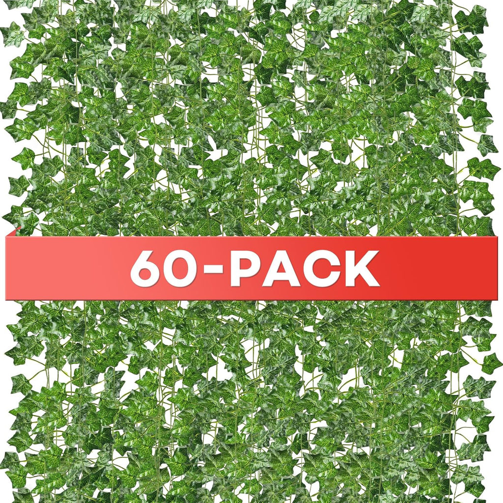 60 Pack 420 Feet Vines,Ivy,Ivy Garland,Fake Ivy,Fake Leaves,Ivy Vines,Artificial Vines,Green Vines,Leaves Room Decor,Vines for Bedroom,Wall Decor,Wedding Party