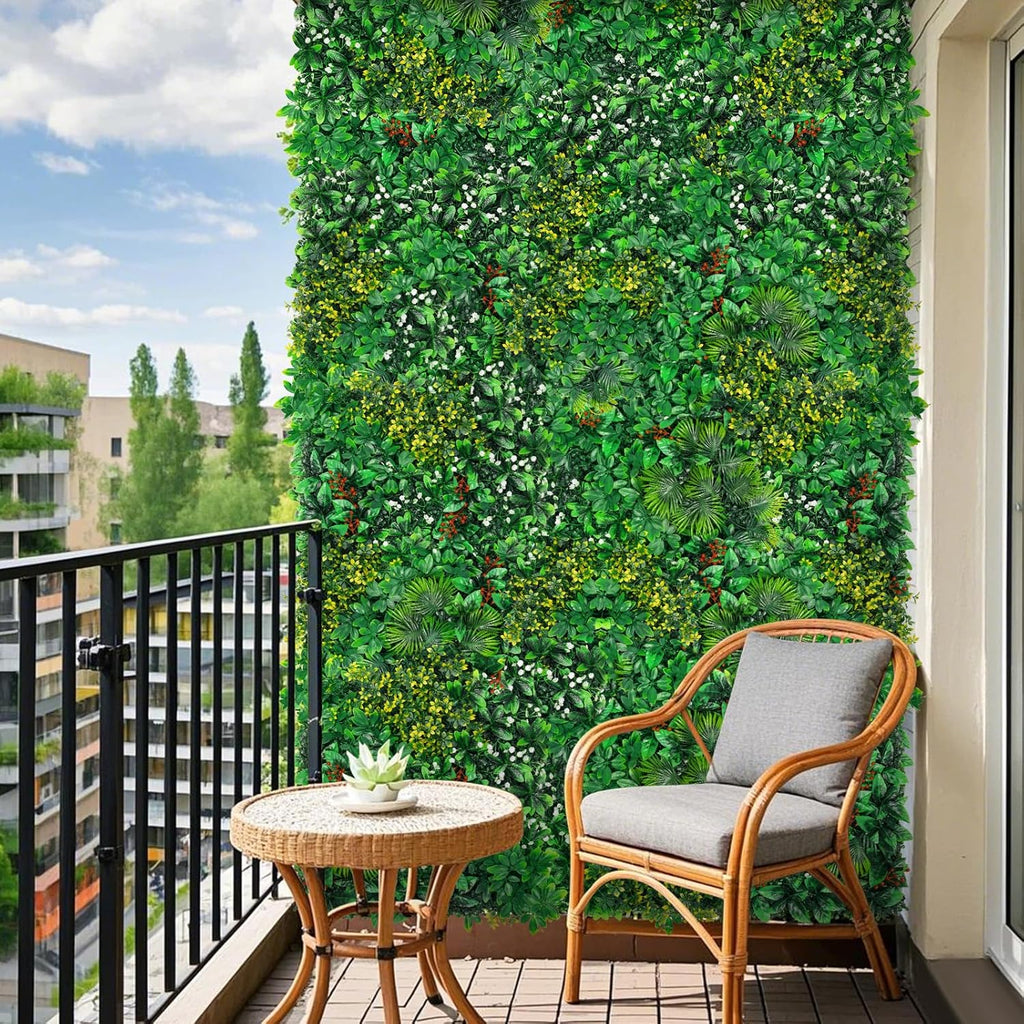 Grass Wall, Artificial Tropical Boxwood Panels 40"x120"(33.33 SQFT), Privacy Hedge Fence Screen with UV Protection, Greenery Backdrop for Indoor Home Wedding Decor and Outdoor Patio Backyard