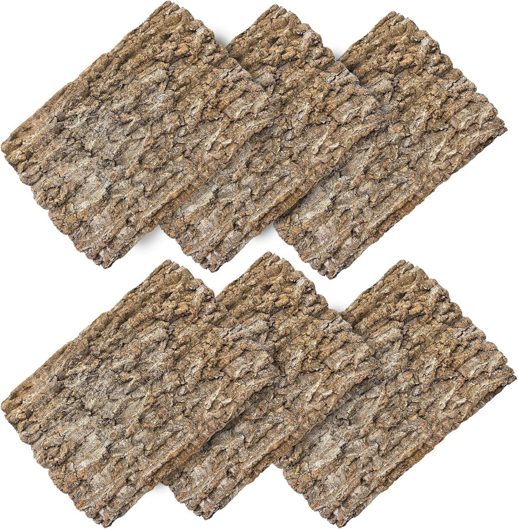Hamiledyi 6PCS Cork Terrarium Background 15.7x11.8in Natural Large Cork Bark Backdrop Reptile Climbing Mat Tank Habitat Decor for Spider Lizard Chamelon Turtle Beared Dragon