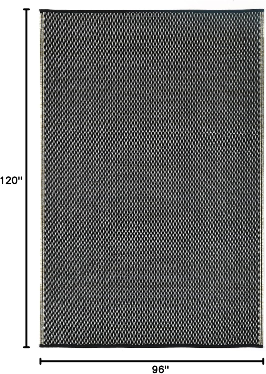 Fab Habitat Striped Neutral Outdoor Rug - Waterproof, Fade Resistant, Crease-Free, Reversible - Premium Recycled Plastic - Patio Porch Balcony Deck - Cancun Shadow SandBlack - 8x10 ft