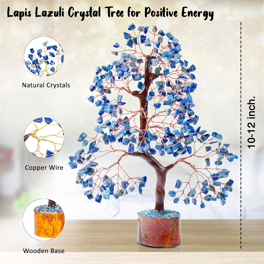 Lapis Lazuli Chakra Tree of Life, Crystal Tree of Life - Handmade Gemstone Tree, Feng Shui Tree, Crystal Decoration, Artificial Tree, Spiritual Gifts, Money Tree Bonsai, Stone Tree, Healing Crystals