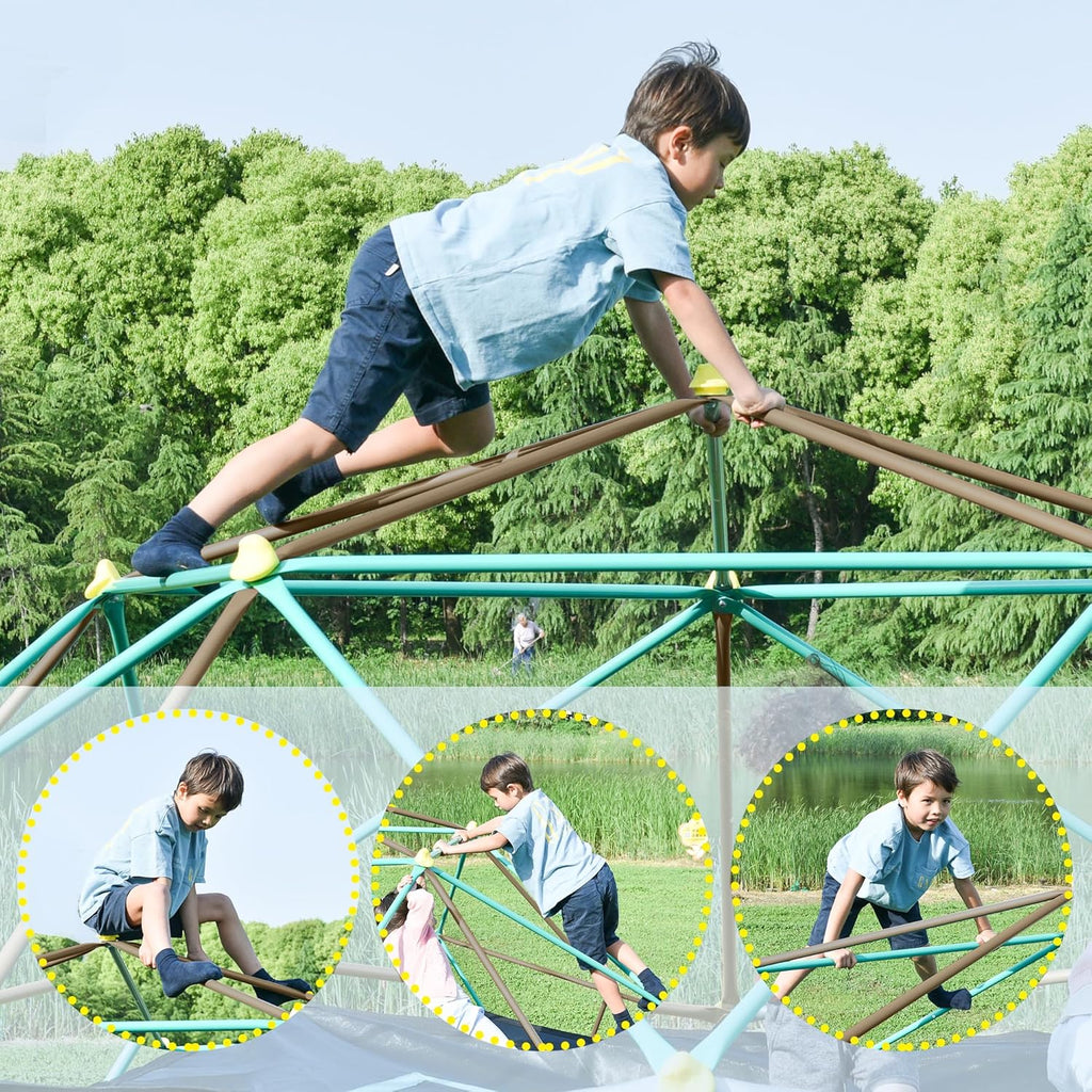 13 FT Climbing Dome for Kids 3 +, Geometric Dome Climber Play Center - Supports 1000LBS Outdoor Playset, Easy Assembly and Move