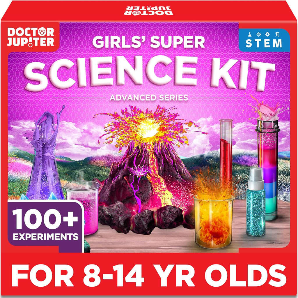 Doctor Jupiter Girls' Super Science Kit for Ages 8-12 Ideas for Girls 8,9,10+ Years Old | Chemistry Set, STEM Toy Kit with 100+ Experiments | Learning & Educational Projects